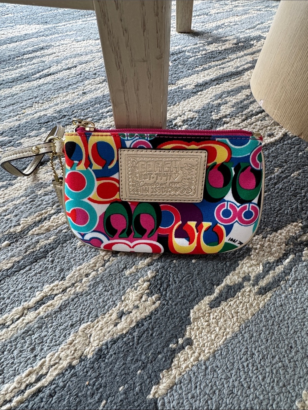 Coach poppy multi color signature logo Cs wristlet wallet with hangtag